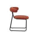 Silla Comedor Asiento Respaldo Tapizado Naranja Serie Kirk