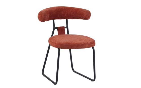 Silla Comedor Asiento Respaldo Tapizado Naranja Serie Kirk