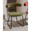 Silla Comedor Asiento Respaldo Tapizado Verde Serie Kirk