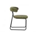 Silla Comedor Asiento Respaldo Tapizado Verde Serie Kirk