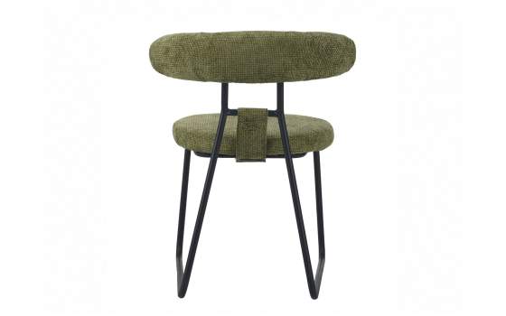 Silla Comedor Asiento Respaldo Tapizado Verde Serie Kirk