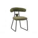 Silla Comedor Asiento Respaldo Tapizado Verde Serie Kirk