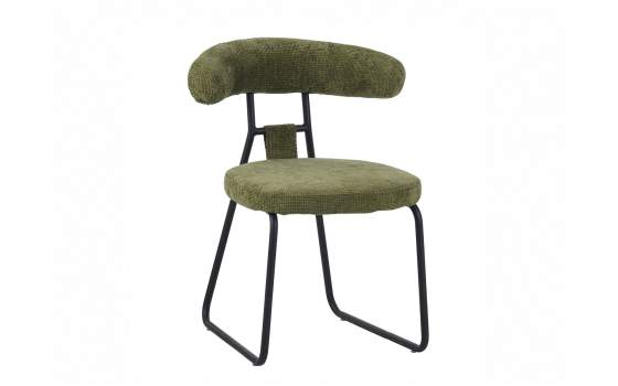 Silla Comedor Asiento Respaldo Tapizado Verde Serie Kirk