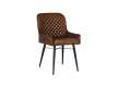 Silla Comedor Clasica Piel Marron Rombos Serie Altenau