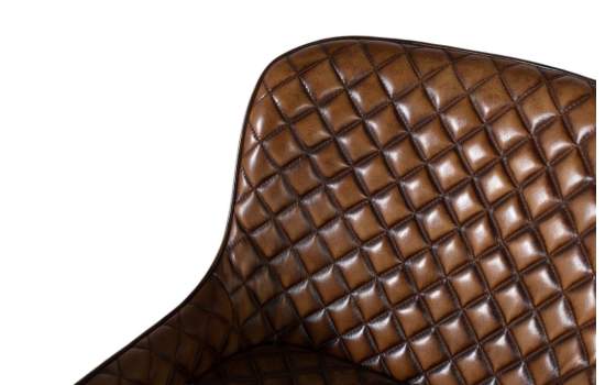 Silla Comedor Clasica Piel Marron Rombos Serie Altenau