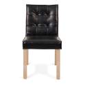 Silla Comedor Contemporanea Tapizada Ecopiel Negro Serie Oponte