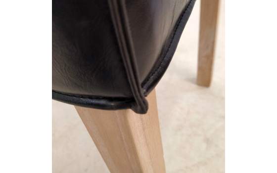 Silla Comedor Contemporanea Tapizada Ecopiel Negro Serie Oponte