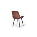 Silla Comedor Cuero y Patas Acero Serie Aizola