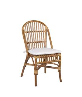 Silla Comedor de Rattan Natural con Cojin Serie Sidney