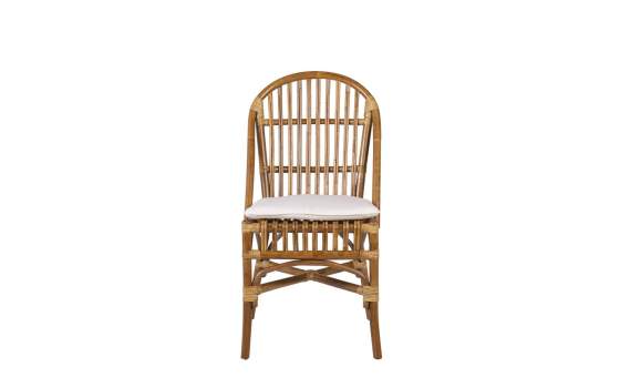 Silla Comedor de Rattan Natural con Cojin Serie Sidney