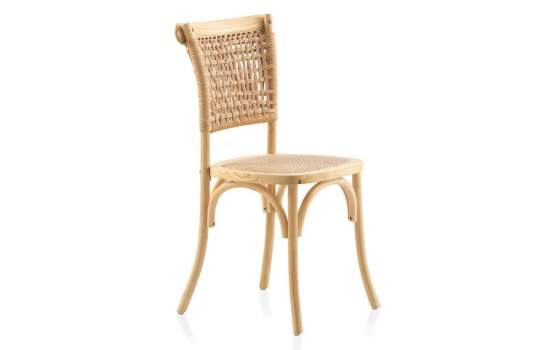 Silla Comedor de Olmo Rattan y Abaca Diseño Moderno Allaert
