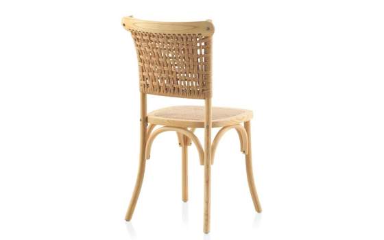 Silla Comedor de Olmo Rattan y Abaca Diseño Moderno Allaert