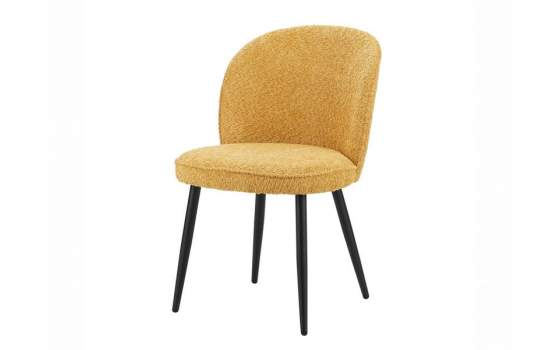 Silla Comedor Diseño Actual Tapizada Alpaca Mostaza Isuan