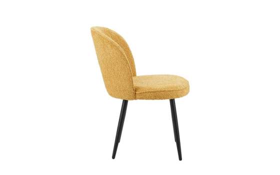 Silla Comedor Diseño Actual Tapizada Alpaca Mostaza Isuan
