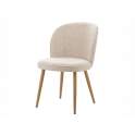 Silla Comedor Diseño Actual Tapizada Crema y Patas Madera Isuan