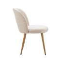 Silla Comedor Diseño Actual Tapizada Crema y Patas Madera Isuan