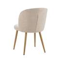 Silla Comedor Diseño Actual Tapizada Crema y Patas Madera Isuan