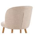 Silla Comedor Diseño Actual Tapizada Crema y Patas Madera Isuan