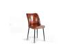 Silla Comedor Diseño Industrial Piel Marron - Serie Nandita