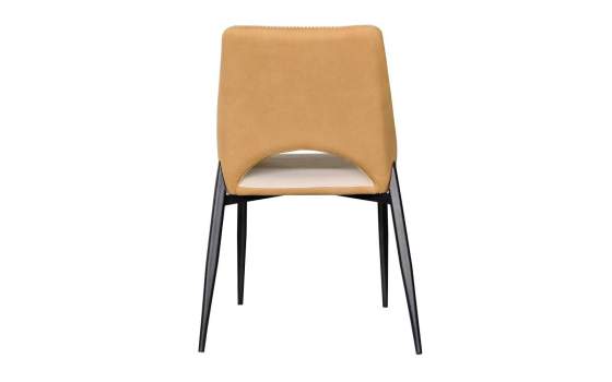 Silla Comedor Diseño Moderno Bicolor Beige Mostaza Adiska