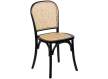 Silla Comedor Madera Haya Color Negro Tejido Rattan Ackere