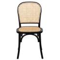 Silla Comedor Madera Haya Color Negro Tejido Rattan Ackere