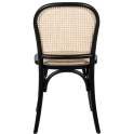 Silla Comedor Madera Haya Color Negro Tejido Rattan Ackere