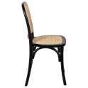 Silla Comedor Madera Haya Color Negro Tejido Rattan Ackere