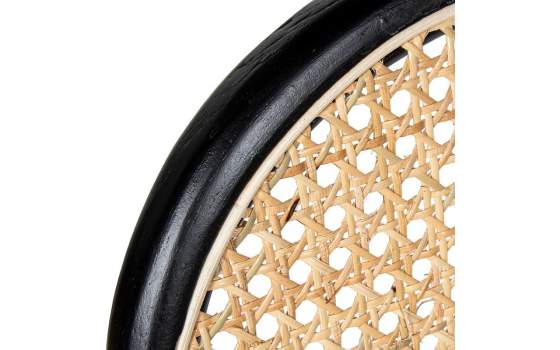 Silla Comedor Madera Haya Color Negro Tejido Rattan Ackere