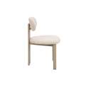 Silla Comedor Metal Beige y Tapizada Topo Serie Nyree