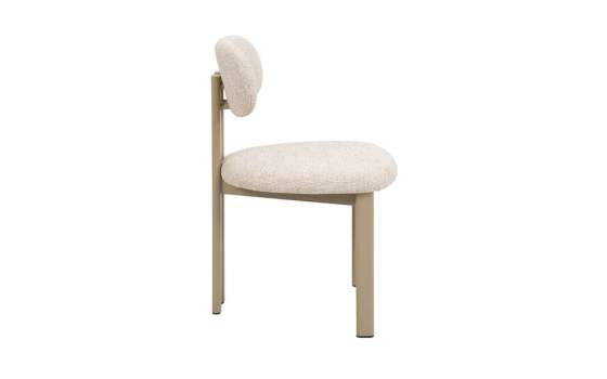 Silla Comedor Metal Beige y Tapizada Topo Serie Nyree