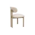 Silla Comedor Metal Beige y Tapizada Topo Serie Nyree