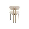 Silla Comedor Metal Beige y Tapizada Topo Serie Nyree