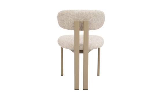 Silla Comedor Metal Beige y Tapizada Topo Serie Nyree