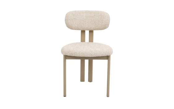 Silla Comedor Metal Beige y Tapizada Topo Serie Nyree