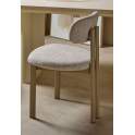 Silla Comedor Metal Beige y Tapizada Topo Serie Nyree