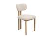 Silla Comedor Metalica Actual Tapizada Beige Serie Nyree