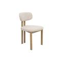 Silla Comedor Metalica Actual Tapizada Beige Serie Nyree