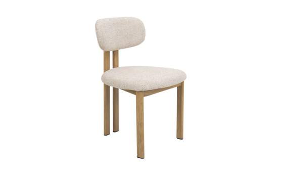 Silla Comedor Metalica Actual Tapizada Beige Serie Nyree