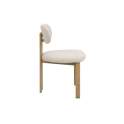 Silla Comedor Metalica Actual Tapizada Beige Serie Nyree