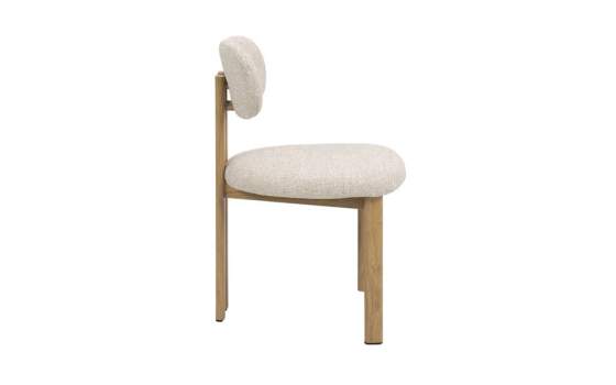 Silla Comedor Metalica Actual Tapizada Beige Serie Nyree