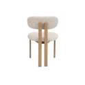 Silla Comedor Metalica Actual Tapizada Beige Serie Nyree