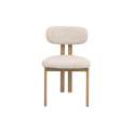 Silla Comedor Metalica Actual Tapizada Beige Serie Nyree