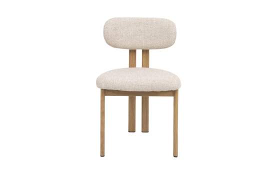 Silla Comedor Metalica Actual Tapizada Beige Serie Nyree