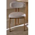 Silla Comedor Metalica Actual Tapizada Beige Serie Nyree