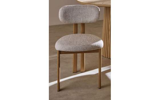 Silla Comedor Metalica Actual Tapizada Beige Serie Nyree
