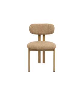 Silla Comedor Metalica Actual Tapizada Caramelo Serie Nyree