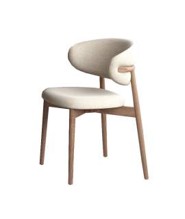 Silla Comedor Moderna Haya Natural y Tapizado Beige Anube