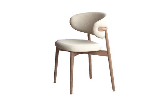 Silla Comedor Moderna Haya Natural y Tapizado Beige Anube