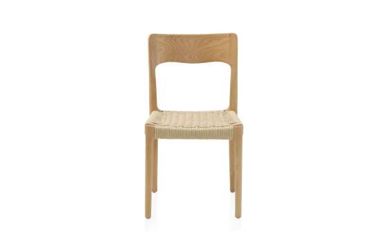 Silla Comedor Moderna Madera Fresno Asiento Cuerda Abuis
